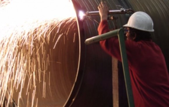 Worker working on a pipeline