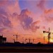 Construction site at night